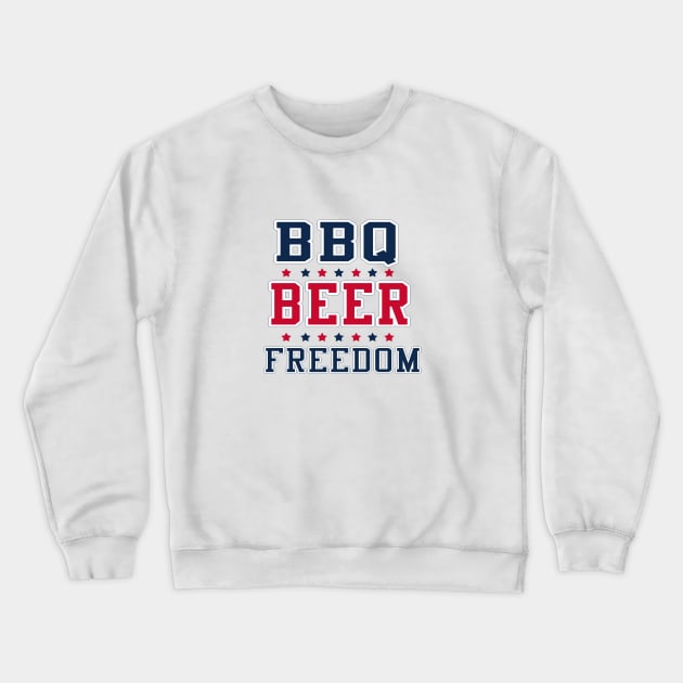 BBQ Beer Freedom Crewneck Sweatshirt by ShinyTeegift